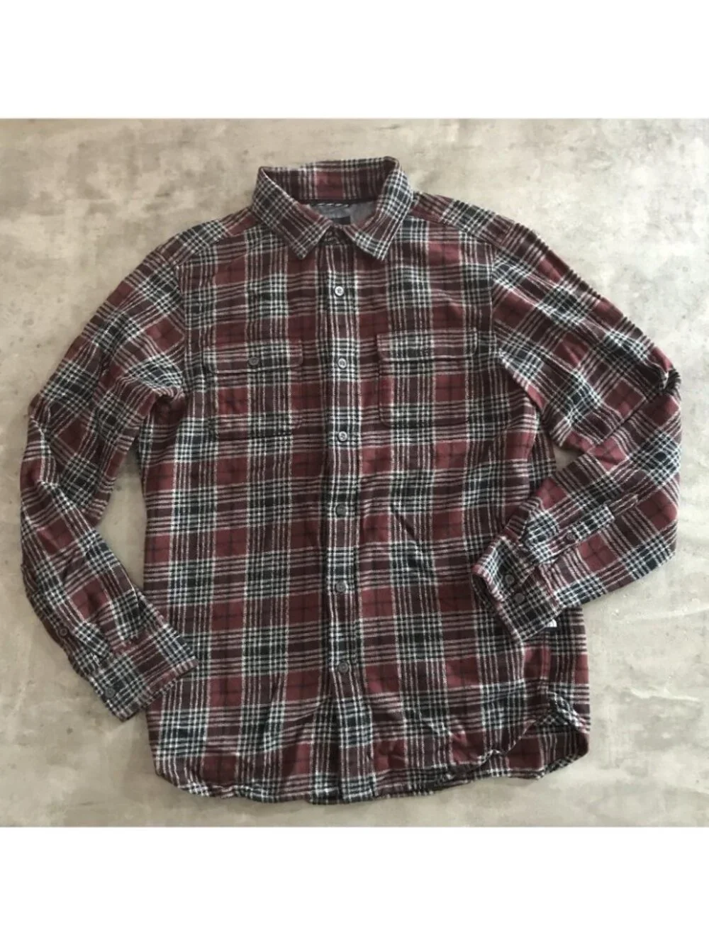 The North Face Flannel Shirt Men Small Plaid Black Burgundy Outdoor Grunge Skate